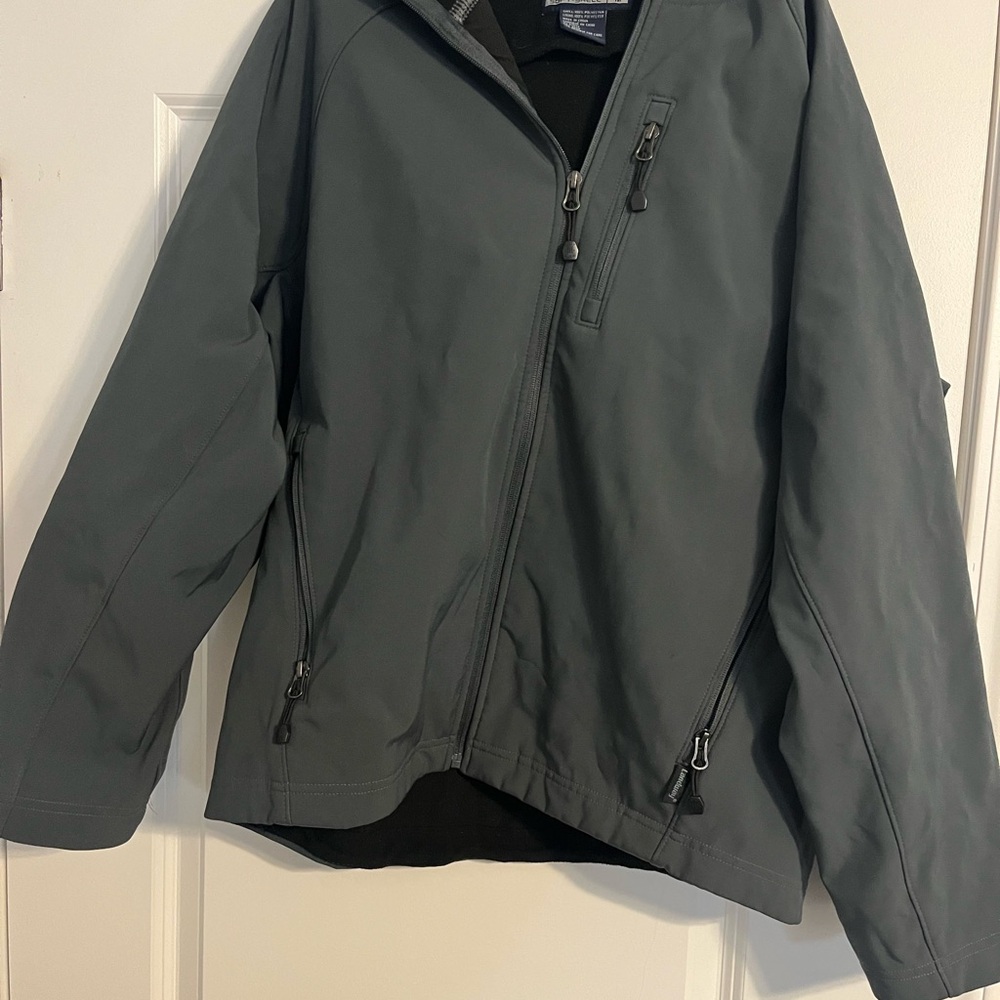 Gray Performance Jacket with Hood and Minimalist Design